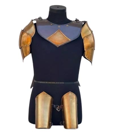 HOMYZ Mittelalterlicher antiker Schulterschutz & schwarzer Gorget, Stahl-Armschienen-Rüstung – Lotr Cosplay LARP Rüstung für Rollenspiele, Halloween-Kostüm HOMYZ Mittelalterlicher antiker Schulterschutz & schwarzer Gorget, Stahl-Armschienen-Rüstung – Lotr Cosplay LARP Rüstung für Rollenspiele, Halloween-Kostüm von HOMYZ