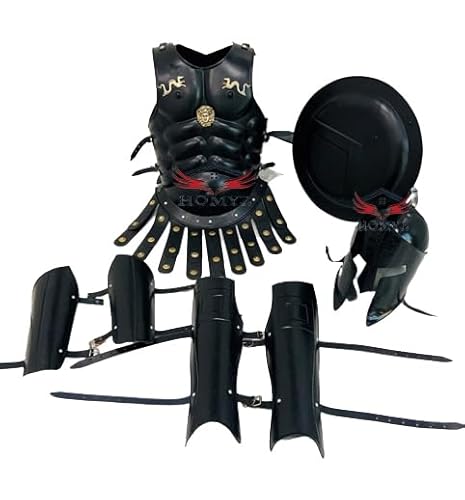 HOMYZ Mittelalterlicher tragbarer Anzug der Rüstung, griechisch-spartanischer Körperpanzer, Cosplay-Kostüm, 300 Spartaner-Helm oder Arm- und Beinschutz, komplette Rüstung HOMYZ Mittelalterlicher tragbarer Anzug der Rüstung, griechisch-spartanischer Körperpanzer, Cosplay-Kostüm, 300 Spartaner-Helm oder Arm- und Beinschutz, komplette Rüstung von HOMYZ
