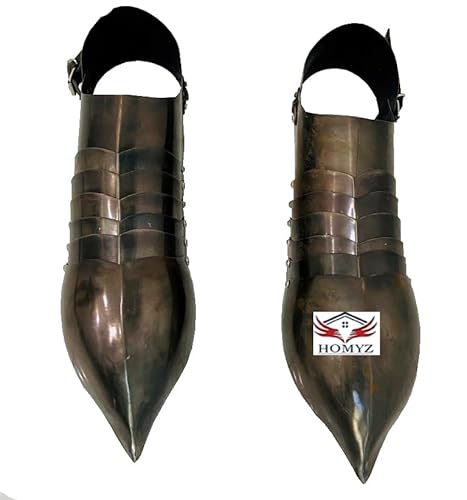 HOMYZ Mittelalterliches Gothic-Sabaton mit Schuhen, Kombi-Paar, Rüstung für Kampfstiefel, Zubehör für LARP & Cosplay, authentisches Ritterstahl, antike Schuhe, Paar, Rüstung, Bein, perfektes Kostüm HOMYZ Mittelalterliches Gothic-Sabaton mit Schuhen, Kombi-Paar, Rüstung für Kampfstiefel, Zubehör für LARP & Cosplay, authentisches Ritterstahl, antike Schuhe, Paar, Rüstung, Bein, perfektes Kostüm von HOMYZ