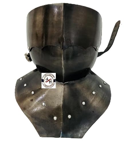 HOMYZ Mittelalterliches Ritter-Gorget mit faltbarer antiker schwarzer Gothic-Gorget-Rüstung, Nackenschutz, 16. Jahrhundert, funktionaler Stahl-Nackenschutz HOMYZ Mittelalterliches Ritter-Gorget mit faltbarer antiker schwarzer Gothic-Gorget-Rüstung, Nackenschutz, 16. Jahrhundert, funktionaler Stahl-Nackenschutz von HOMYZ