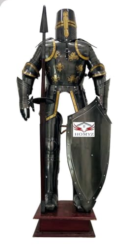 HOMYZ Mittelalterliches Ritter-Rüstungs-Set, schwarzer antiker Tempelanzug für Cosplay und Ausstellung, Fantasy-Nachstellung, tragbarer Anzug für Herren HOMYZ Mittelalterliches Ritter-Rüstungs-Set, schwarzer antiker Tempelanzug für Cosplay und Ausstellung, Fantasy-Nachstellung, tragbarer Anzug für Herren von HOMYZ