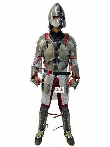 HOMYZ Mittelalterliches Wikingerritter-Kostüm, geschwärzt, voller Anzug der Rüstung, Sammlerstück, Kreuzritter aus Stahl, Halloween-Kostüm, 15. Jahrhundert, Larp, Cosplay, Rüstung, tragbar HOMYZ Mittelalterliches Wikingerritter-Kostüm, geschwärzt, voller Anzug der Rüstung, Sammlerstück, Kreuzritter aus Stahl, Halloween-Kostüm, 15. Jahrhundert, Larp, Cosplay, Rüstung, tragbar von HOMYZ