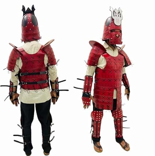 HOMYZ Mittelalterliches japanisches Samurai-Leder-Set, Krieger-Rüstung, tragbarer Anzug, voll funktionsfähiges Party-Kostüm von HOMYZ