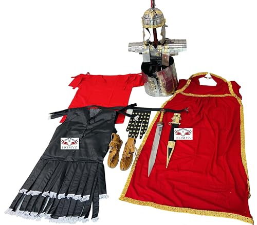 HOMYZ Roman Armor Lorica-Jacke, Segmentata, befestigter Cingulum-Ledergürtel, mittelalterlicher Centurion-Helm, Schuhe, Schwert, römisches Kleid, Ritter, Rollenspiel-Kostüm für Halloween HOMYZ Roman Armor Lorica-Jacke, Segmentata, befestigter Cingulum-Ledergürtel, mittelalterlicher Centurion-Helm, Schuhe, Schwert, römisches Kleid, Ritter, Rollenspiel-Kostüm für Halloween von HOMYZ