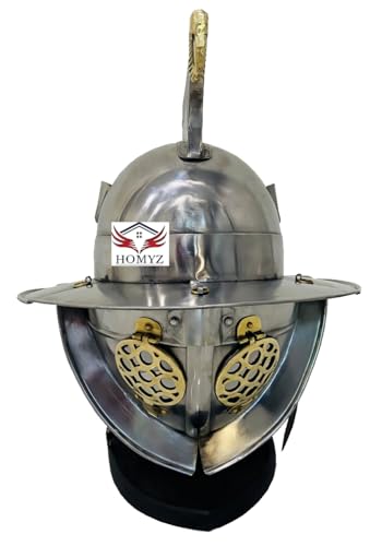 Mittelalterlicher Murmillo Gladiator-Helm ~ Rüstung Gladiator antiker Helm – Requisite Replik ~ Rollenspiel & Cosplay Kampfkrieger Larp, Nachstellung Ritter Handgefertigter Stahlhelm von HOMYZ