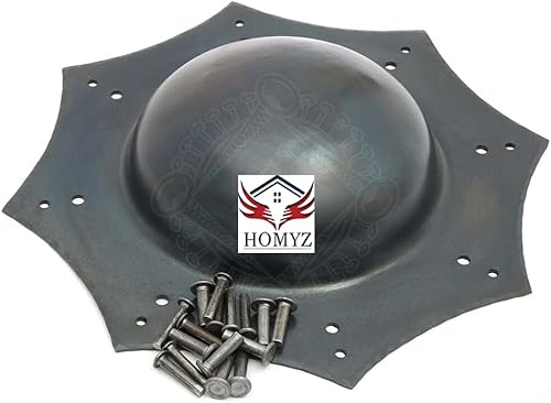 Mittelalterlicher Schild, Umbo, schwarz, rund, voll funktionsfähig, historisch, Kampfbereiter Schild, Boss, 14 g, handgefertigt, Stahlumbo Mittelalterlicher Schild, Umbo, schwarz, rund, voll funktionsfähig, historisch, Kampfbereiter Schild, Boss, 14 g, handgefertigt, Stahlumbo von HOMYZ