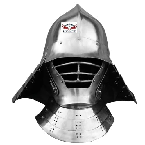Mittelalterlicher japanischer Samurai-Helm, tragbarer Helm, Silberpolitur Mittelalterlicher japanischer Samurai-Helm, tragbarer Helm, Silberpolitur von HOMYZ