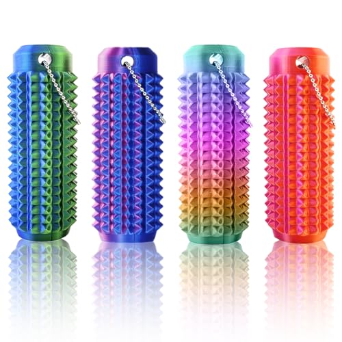 Little Ouchies Pain Fidget (4 Stücke), Sensorik Spielzeug Für Erwachsene, Spiky Grippie Stim Keychain, ADHS Spielzeug für Stressabbau und Fokus, Fidl Bitz Fidget Toys Geschenke für Männer (Laser) von HONBQYCC