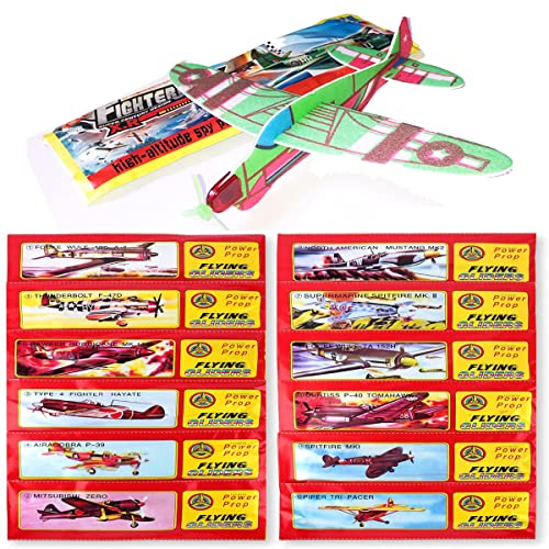 12 Stück Gleitflugzeuge Set, Styropor-Flieger, Styroporflugzeuge, Gleitflugzeuge für Kinder, Gleiter Flieger, Styroporflieger, Flieger Wurfgleiter, Einzeln Verpackt - für Mitgebsel Überraschung von HONGECB