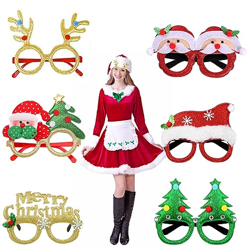 Neuheit Weihnachten Brille, Erwachsene Lustige Weihnachtsbrillen, Weihnachtsbaum Brillenrahmen, Weihnachtsfeier Geschenke Spassbrillen, Kreative Weihnachtsdekorationen für Kinder und Erwachsene,6pcs Neuheit Weihnachten Brille, Erwachsene Lustige Weihnachtsbrillen, Weihnachtsbaum Brillenrahmen, Weihnachtsfeier Geschenke Spassbrillen, Kreative Weihnachtsdekorationen für Kinder und Erwachsene,6pcs von HONGECB