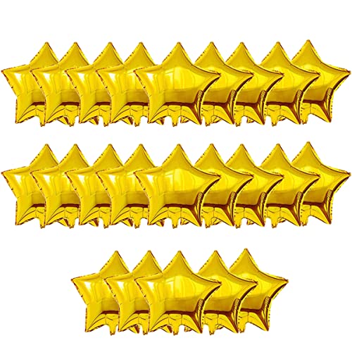 Stern Folienballon,Stern Luftballons 18 Zoll Folienballons Luftballons Stern, Sternluftballons Heliumballon, für Neujahr Dekoration, Geburtstagsdeko, Hochzeit Deko, Weihnachtsdeko, 25 Stück#Gold von HONGECB