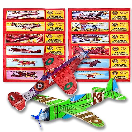 Gleitflugzeuge Set, Styroporflieger Flugzeuge Modell, Styropor-Flieger, Gleitflugzeuge für Kinder, Segelflugzeug Schaum, Gleiter Flieger, für Mitgebsel Überraschung, Einzeln Verpackt - 12 Stück von HONGECB