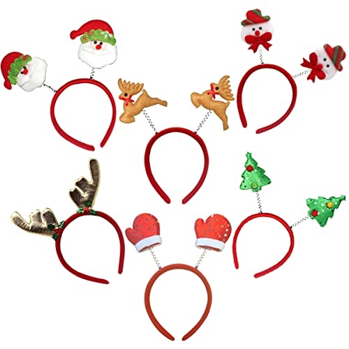 HONGECB SUNCHE Haarreif Weihnachten, Weihnachts Kopfschmuck, Weihnachts Haarreifen, Weihnachten Stirnband, Haarschmuck Für Weihnachtsfeier, Geburtstagsfeier, Neujahr, Kinder und Erwachsene, 6 Stück von HONGECB