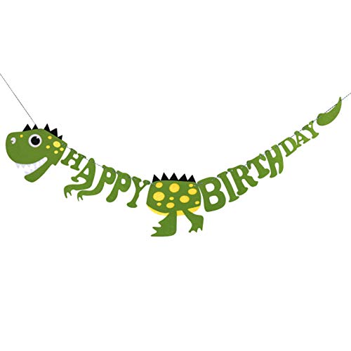 HONGXIN-SHOP Partybanner Happy Birthday Banner Filz Dinosaurier Bunting für Kinder Geburtstag Party Dino Thema HONGXIN-SHOP Partybanner Happy Birthday Banner Filz Dinosaurier Bunting für Kinder Geburtstag Party Dino Thema von HONGXIN-SHOP