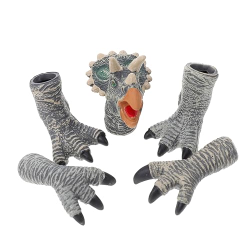 HONITANO 1 Satz Dinosaurier-Fingerpuppe Kleinkind kinderspielzeug hühner dinokostuem mädchen Kreatives realistische Krallen Handklauenspielzeug Vinyl Grey von HONITANO