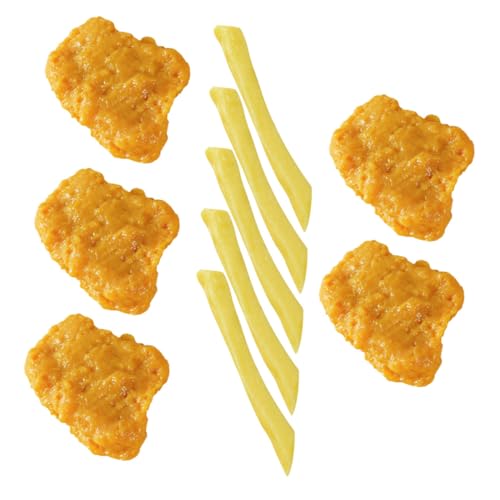 HONITANO 1 Satz Gefälschte Chicken Nuggets Und Pommes Frites Fälschung Braten Essen Künstliches Brathähnchen Fritten Huhn Realistisches Fastfood Lebensmitteldekor PVC HONITANO 1 Satz Gefälschte Chicken Nuggets Und Pommes Frites Fälschung Braten Essen Künstliches Brathähnchen Fritten Huhn Realistisches Fastfood Lebensmitteldekor PVC von HONITANO