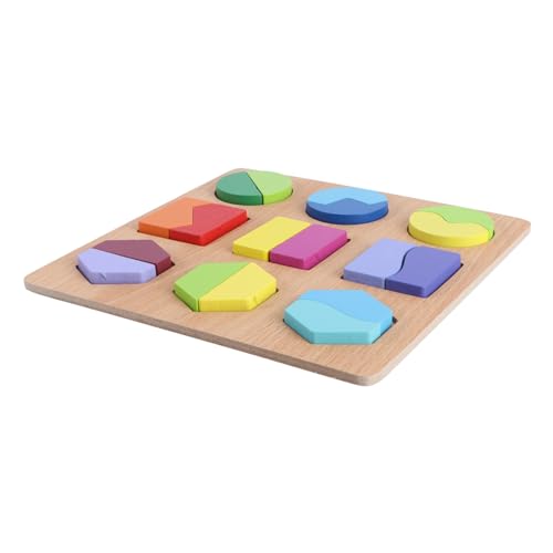 HONITANO 1 Satz Geometrie-Puzzle aus Holz zabawki stymulujące rozwój Pädagogisches Holzformen-Puzzle Geometrie Rätsel Geometriespielzeug für Bambus von HONITANO
