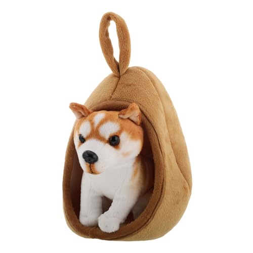 HONITANO 1 Satz Hundehausspielzeug Realistischer Spielzeughund Kuscheltier Kätzchen Ausgestopfte Hundespielzeug Welpen Ausgestopftes Tier Riesige Kuscheltiere Welpenfigur Light Brown Plüsch von HONITANO