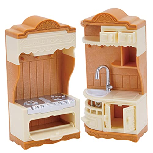 HONITANO 1 Satz Kabinettofenmodell Kleines Hauszubehör Kochbank-Modell Miniaturofen Mikrolandschaftsmodelle Mini-landschaftsverzierungen Mini-hausbedarf Mini-küche Gasherd Plastik von HONITANO