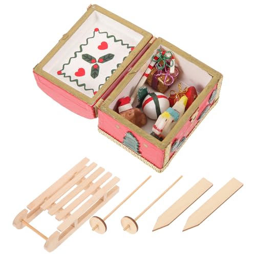 HONITANO 1 Satz Mini- - Hängend Häuser Ornamente Puppe Miniatur-minihaus-Requisite Weihnachten Winzig Möbel Mini-hausbedarf Wohnkultur Miniaturen Dorf Mini-Modell Hölzern von HONITANO