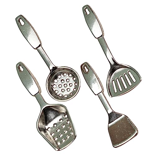 HONITANO 1 Satz Mini- - Mini-hausküchenschaufeln Zubehör Mini-Ornamente Zum Basteln Miniatur-küchenutensilien Geben Vor, Zu Sein Miniatur-Dinge Silver Legierung von HONITANO