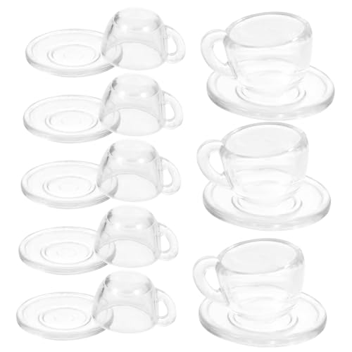 HONITANO 1 Satz Mini-Tasse bastelsets für bastelzeug für Geburtstags teetasse mit untertasse Puppenhaus-Teezubehör Miniatur-Puppenhauszubehör Plastik von HONITANO