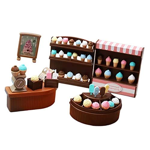 HONITANO 1 Satz Mini-eisdiele Anzeige Puppe Interessantes Miniaturmodell Filigranes Miniaturmodell Mini- Miniatur-eisvitrine Realistisches -miniaturspielzeug Plastik von HONITANO