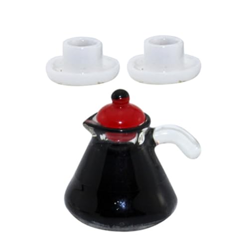 HONITANO 1 Satz Mini-kaffeekanne Puppenhaus-Miniatur-kaffeemaschine Miniaturen Porzellan Kind Mini-kaffeetasse Mikro Für Tasse Mini Stellen Sie Sich Vor, Sie Requisiten Harz von HONITANO