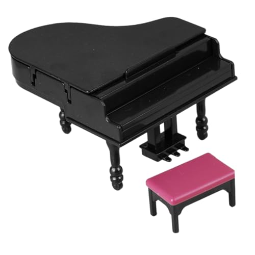HONITANO 1 Satz Mini-klavierdekoration Musik Puppenhaus-miniaturzubehör Musical Puppenhaus Zubehör Mini Instrument Aufzeichnen Mini-flügel Mini-möbelmodell Ding Geschirr Black Abs von HONITANO