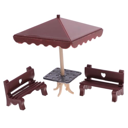 HONITANO 1 Satz Parkstuhl Modell Mini Puppenhaus Puppenstubenmöbel Dekorative Realistische Bankmodelle Mikro-landschaftsbank Puppenmöbel Dark Brown Abs von HONITANO