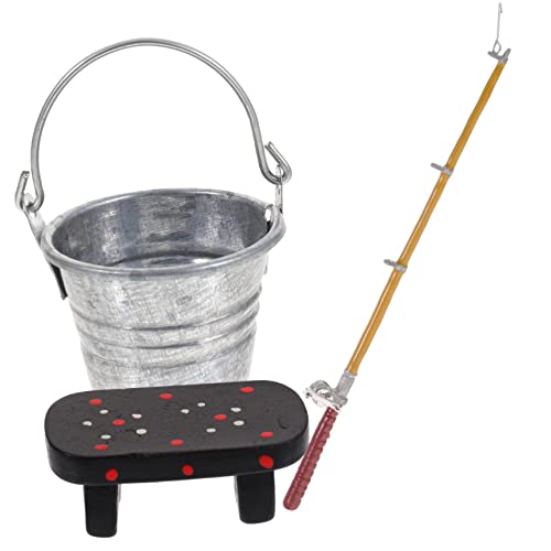 HONITANO 1satz Miniatur Angeln Zubehör Dekorative Mini Eisen Eimer Angler Rute Und Bank Für Puppenhaus Teiliges Zubehör Für Kreative Mikroszenen HONITANO 1satz Miniatur Angeln Zubehör Dekorative Mini Eisen Eimer Angler Rute Und Bank Für Puppenhaus Teiliges Zubehör Für Kreative Mikroszenen von HONITANO