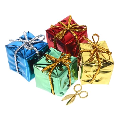 HONITANO 1 Satz Puppenhaus-geschenkbox Für Mini-deko-Accessoire Puppenhausdekorationen Weihnachten DIY-Modell Mini- -geschenkboxen-Ornament Festival Kleine Figuren Legierung von HONITANO