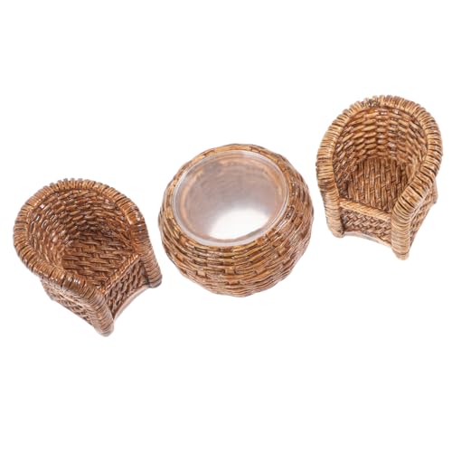 HONITANO 1 Satz Puppenhausdekoration Puppenhausmöbel Puppenmöbel Puppenhauszubehör Miniatur puppenstubenmöbel Dollhouse Furniture Weidenstuhl Mini-Basteldekore Stuhl für Spielzeughaus Harz von HONITANO