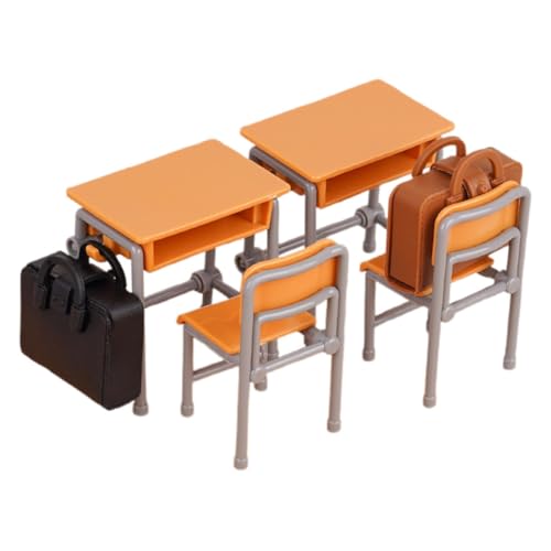 HONITANO 1 Satz Schreibtisch-schultaschenmodell Puppenhausmöbel Miniaturpuppenhauszubehörschule Puppenhaus Schreibtisch Und Stuhl Puppenhaus-schulbedarf Schulmaterial Für Puppen Plastik von HONITANO