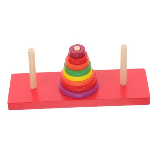 HONITANO 1 Satz Stapelturm aus Holz dartscheibe kinderl spielwaren draußen mitgebsel verschickungskinder termoleginggs Toy Stapelblöcke Ringstapelturm Hölzern von HONITANO
