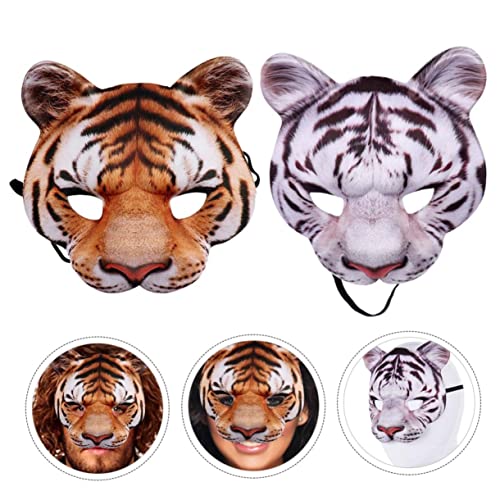 HONITANO 1 Satz Tiger Gesichtsmaske für Halloween Karneval Unisex aus Material für Cosplay und Partys Furchterregendes Tigerdesign Geeignet für Jung und Alt von HONITANO