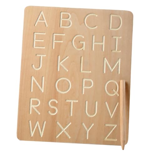 HONITANO 1 Satz Übungsbrett Alphabet-Trace-Board Alphabet Rechtschreibtafel Zeichentafel Für Brief-lehrtafel Schreibübungstafel Buchstabenerkennungstafel Holz von HONITANO