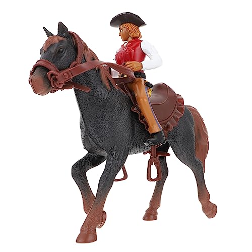HONITANO 1 Satz Western-Cowboy-Modell Lernspielzeug Für Nachahmungsmodell Desktop- -Modell Nachahmung Eines Pferdemodells Heimdekoration Imitiertes Black Abs von HONITANO