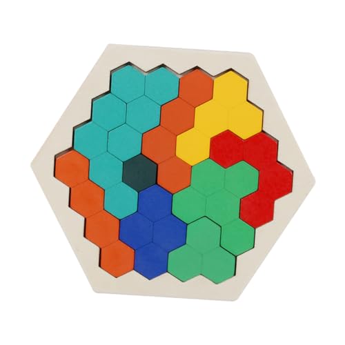 HONITANO 1satz Holzpuzzle Für Junge Mädchen Von Geometrischen Hexagon-Jigsaw-Puzzles Lernspielzeug Kreativität Beobachtung Und Geduld Geeignet Für Jungen Und Mädchen von HONITANO