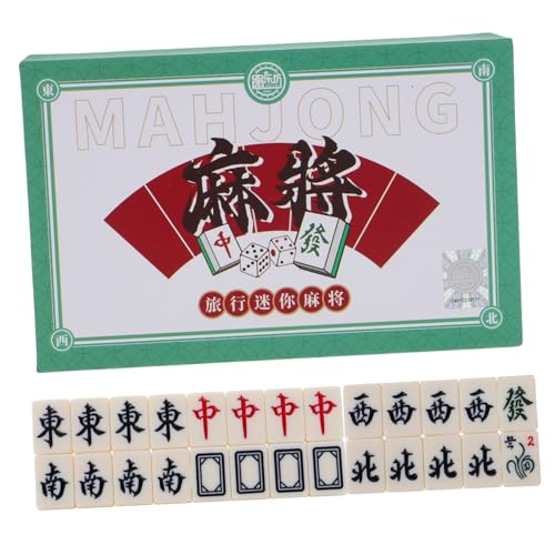 HONITANO 1 Schachtel Mini Mahjong Set Tragbares Traditionelles Chinesisches Spiel aus Robustem Material Handgerollte Spielsteine Kompakt für Reisen für Familien und Soziale Anlässe von HONITANO