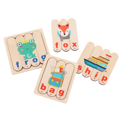 HONITANO 1 Set Bar Wort Puzzle Wörter Lernkarten Lernspielzeug Gehirn Entwickeltes Buchstabenblöcke Kinderspielzeug Wort Rechtschreibkarten Wörter Lernspielzeug Buntes Holz von HONITANO
