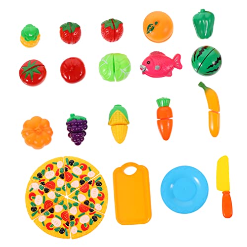 HONITANO 1 Set Chichele Toys Simulation Obstspielzeug Kognitives Rollenspiel Lebensmittelspielzeug Schneidespielzeug Für Kleinkinder Lernspielzeug Lernspielzeug Schneiden Kunststoff von HONITANO