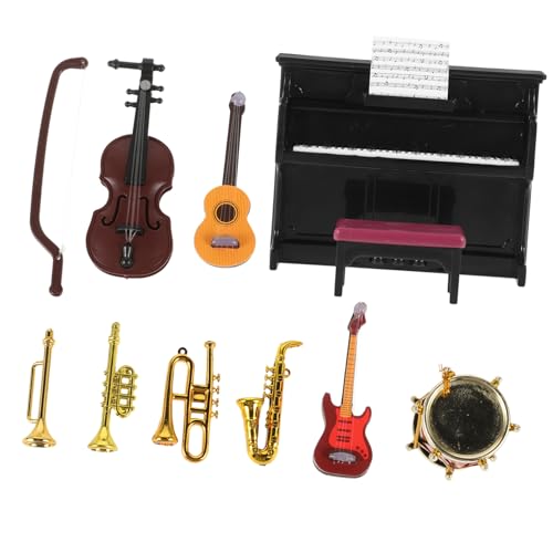 HONITANO 1 Set Mini Musikinstrument Modell Miniatur Puppenhaus Mini Musikzimmer Zubehör Musikinstrument Dekorationen Violine Puppenhaus Musikinstrumente Puppeninstrument Kunststoff von HONITANO