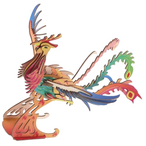 HONITANO 1 Set Phoenix Dreidimensionales Puzzle Phoenix Spielzeugmodell Vogelmodell Tiermodelle DIY Tier Holzhandwerk Tierpuzzle Modellbausätze Aus Holz von HONITANO