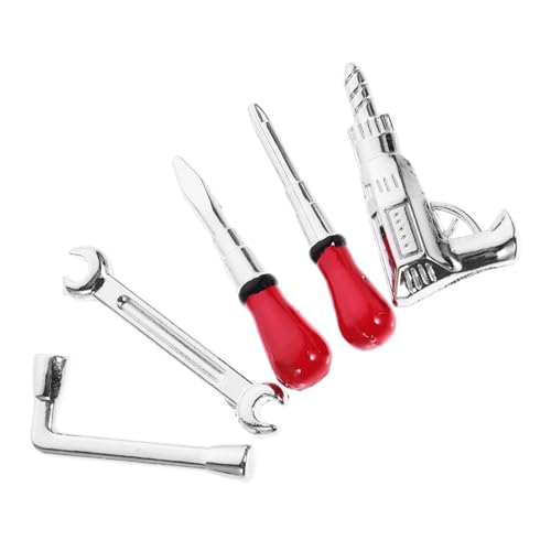 HONITANO 1 Set Puppenhauszubehör Wohnaccessoires Werkzeuge Mini Bohrer Mini Hausreparaturwerkzeug Mini Schraubendreher Rollenspielzeug Miniatur Reparaturwerkzeug Modell Miniatur von HONITANO