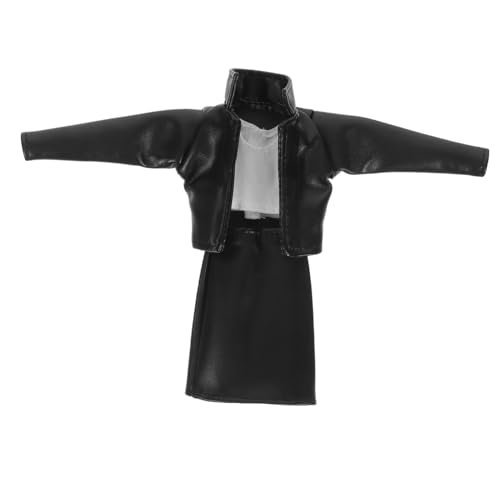 HONITANO 1 Set Puppenkleidung Puppenzubehör Puppen Make Up Zubehör Puppenrock Und Shirt Puppenanziehkleidung Puppenbekleidung Accessoires Kunstleder Schwarz von HONITANO