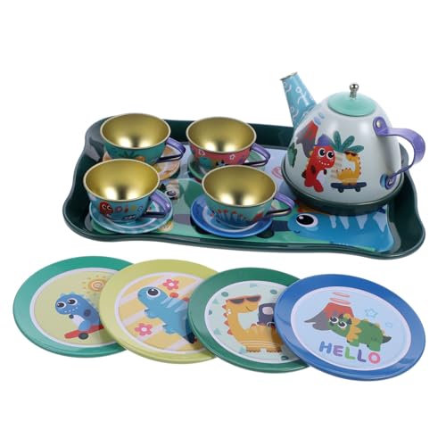 HONITANO 1 Set Spielhaus Teeservice Teetassen Mini Teekessel Für Kleines Teegeschirr Spielset Mini Teetasse Babys Mädchen Weißblech von HONITANO