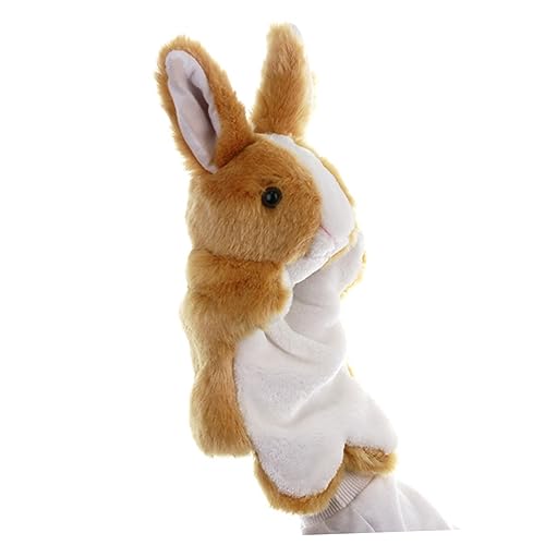 HONITANO 1 Stück Plüsch Handpuppen Tierpuppen Ausgestopfter Hase Aus Plüsch Tierische Handpuppe Tierisches Handpuppenspielzeug Plüschpuppe Puppenrollenspiel Brown von HONITANO
