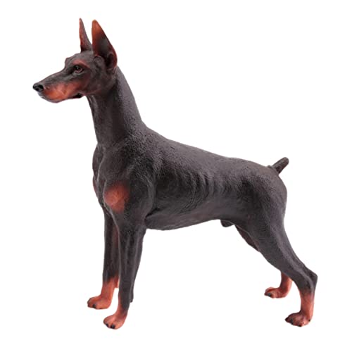 HONITANO 1 Stück Realistische Dobermann Hund Statue Lebensechte Tierfigur für Desktop Dekoration Braun Geeignet für Büro Zuhause und Auto mit Feiner Verarbeitung und Detaillierter von HONITANO