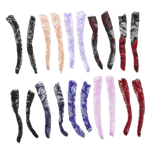 HONITANO 10 Paare Lange Puppensocken mit Spitzenbesatz American Doll Zubehör Austauschbare DIY Strümpfe für Puppenkleidung Vielseitig für Rollenspiele und Sammler von HONITANO